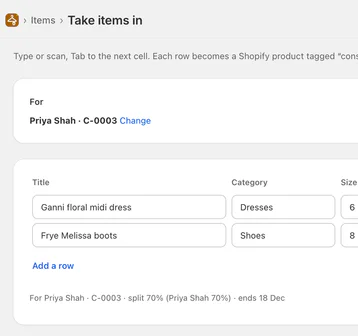 Take items in: price, floor and condition, then tags