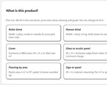 Pick what the product is